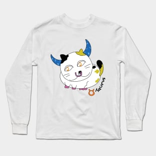 Taurus zodiac funny cat Long Sleeve T-Shirt